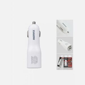 Remax Twin Port Car USB Adaptor White