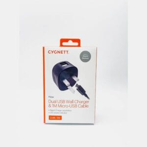 Cygnett Dual USB Wall Charger Adapter &1M Micro-USB Cable