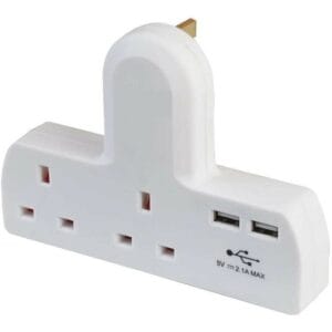 Pifco 2 way Adaptor With USB Sockets ELA1153