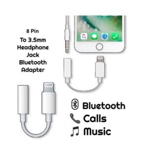 8 Pin To 3.5mm Headphone Jack Bluetooth Adapter