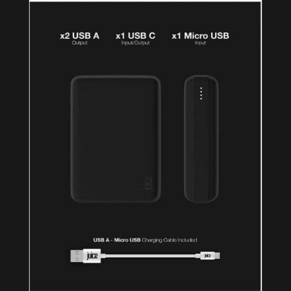 Juice 3 10000mAh Portable Power Bank – Black